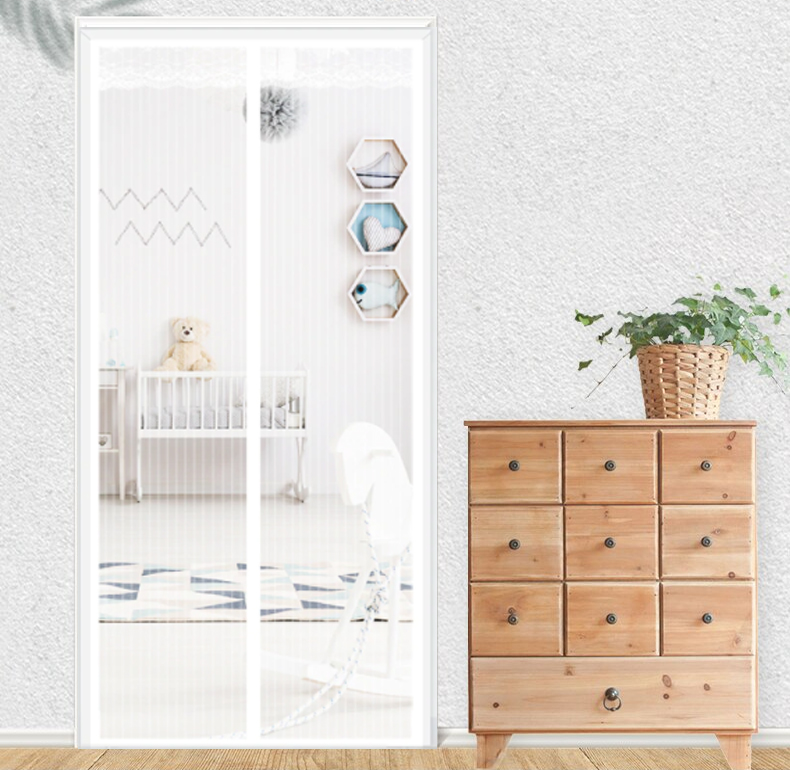 Pretinsektu Moskītu Odu Kukaiņu Durvju Tīkls Siets - 200X120, Balts | Anti-Insect Mosquito Door Mesh Net Screen (3)