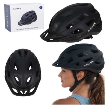 Velo ķivere RALLEX unisex regulējama ar nagu, M 54-58 cm, melna