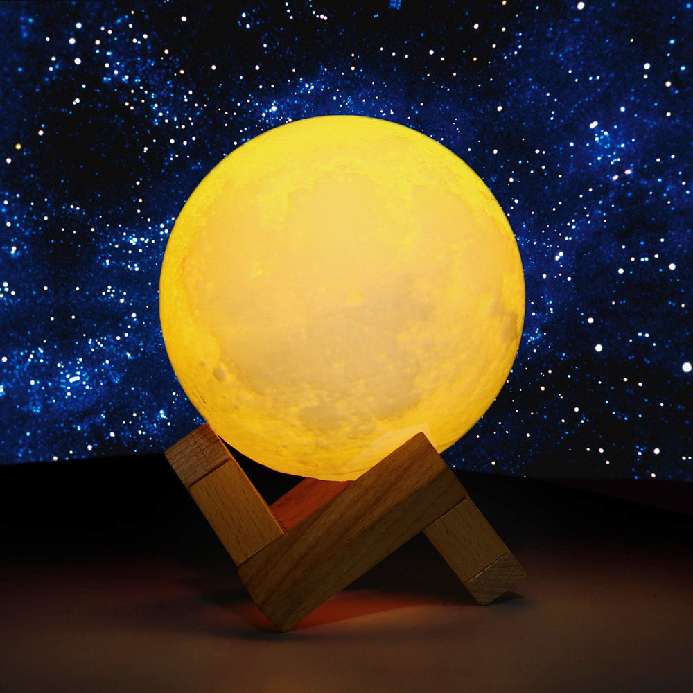 Dekoratīvā Nakts Istabas Lampa 3D Mēness, 8 cm | Night LED Lamp - Moon