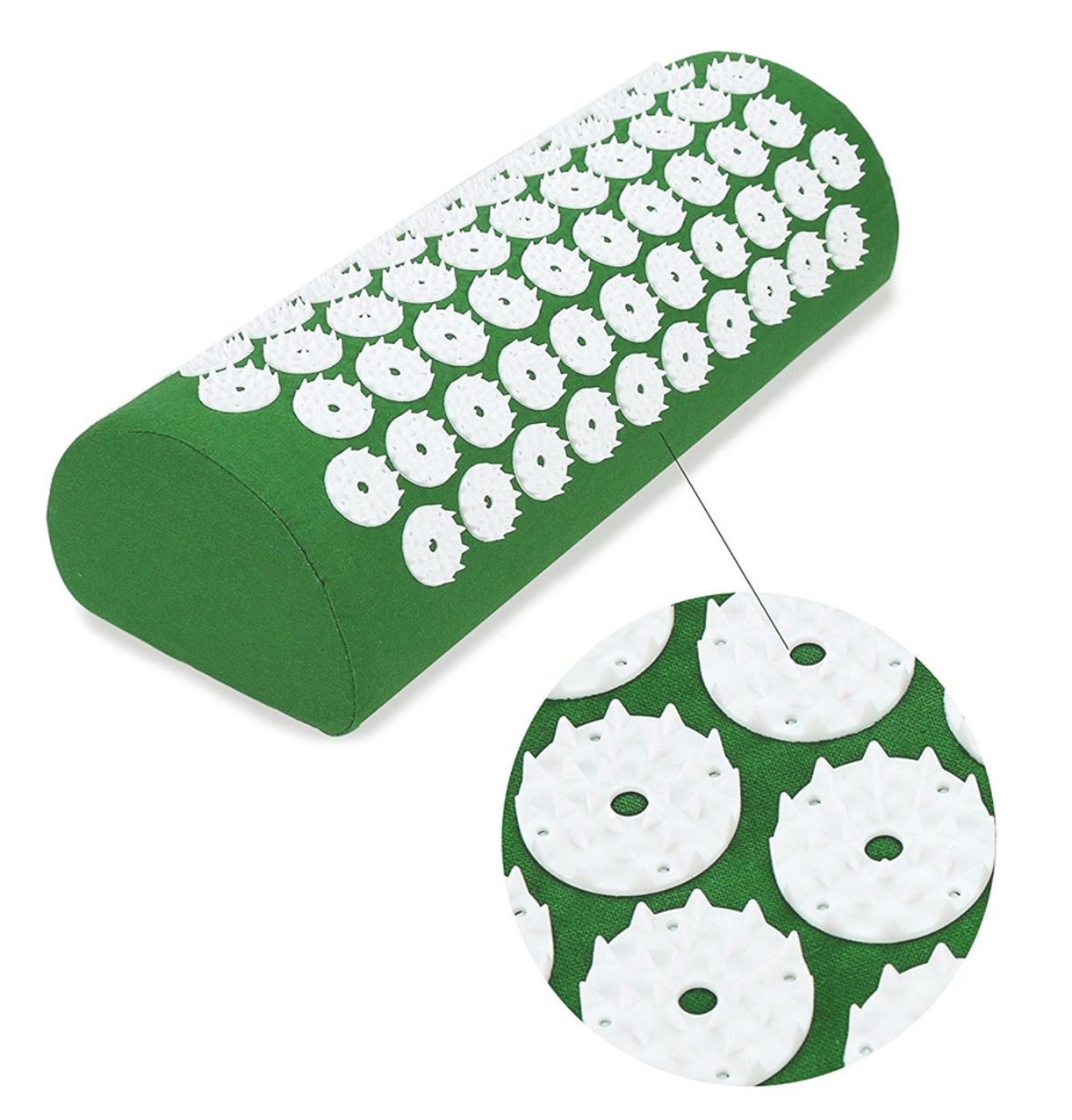 Akupresūras akupunktūras masāžas adatu spilvens, zaļš | Acupressure Neck Pillow (40x15cm)
