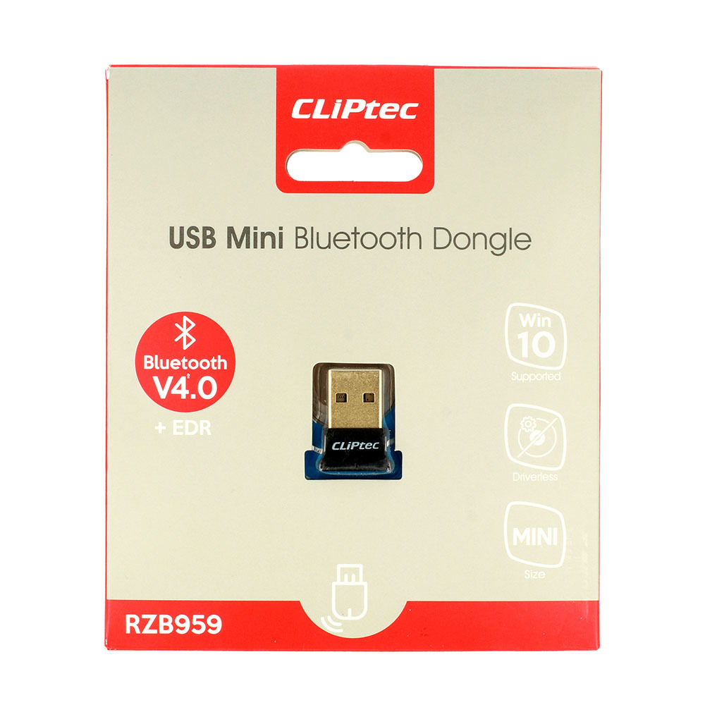 Cliptec Mini Bluetooth Uztvērējs Adapters Datoram un Audio, Video ierīcēm u.t.t., Melns | Mini Bluetooth 4.0 USB...