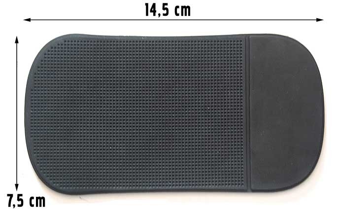 Neslīdošs Automašīnas Paklājs Turētājs Telefonam Mantām 14,5 x 7,5 cm, Melns | Folding Bracket Antiskid Pad Self-adhesive Holder Nanopad