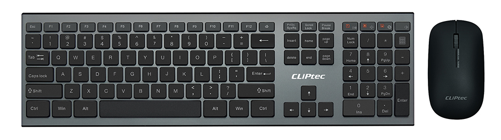 Cliptec RZK350 Wireless Keyboard + Wireless Optical Mouse Set, Black | Tastatūra Klaviatūra Datoram + Datorpele