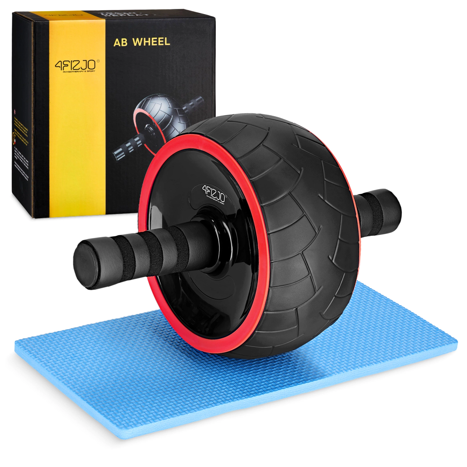 4Fizjo Vēdera preses muskuļu trenažieris / Vingrošanas ritenis, Melns | AB Wheeler Traning Roller