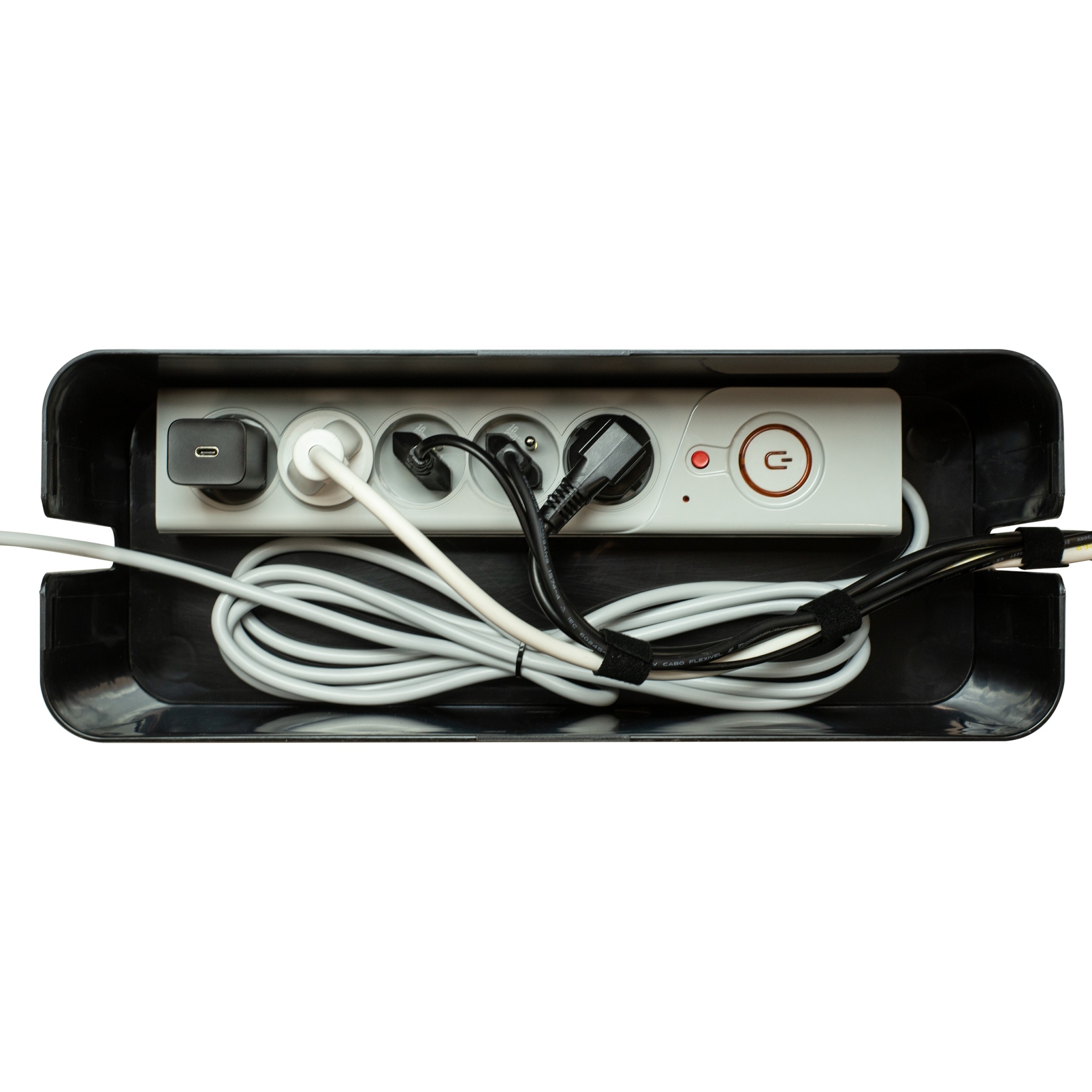 Dustproof Cable Storage and Management Box Cord Organizer, Black