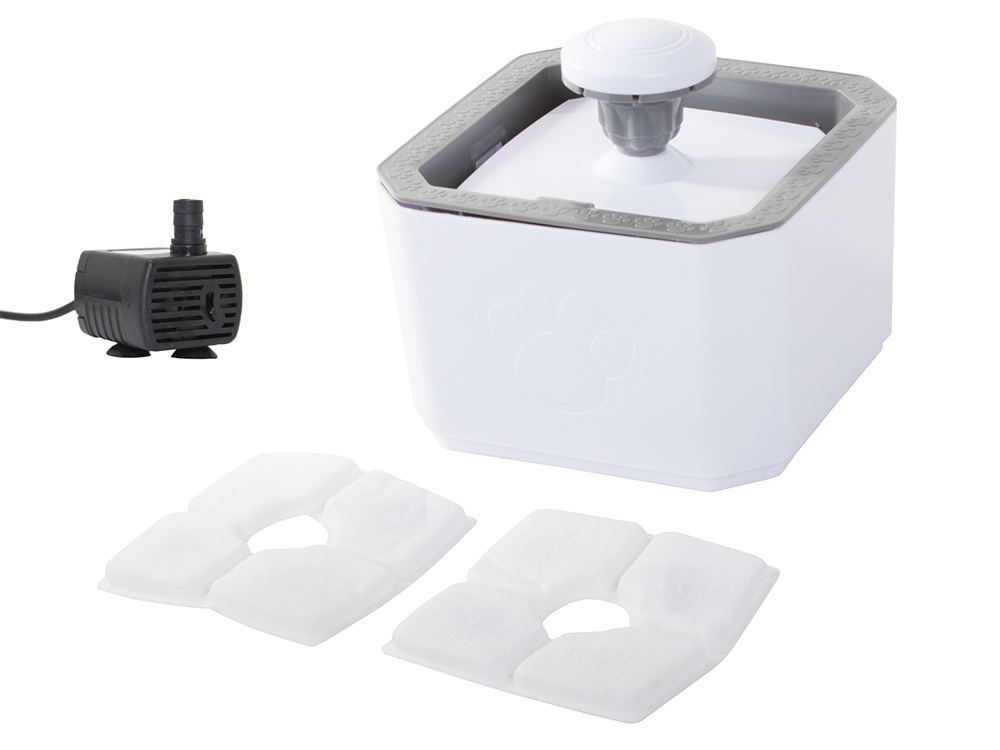 Suņu un Kaķu Dzeramtrauks Strūklaka Bļoda Vieta Ūdenim 2,5L, Balta | Dog and Cat Water Fountain Drinker