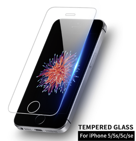 Tempered Glass Screen Protector for Apple iPhone 5 5C 5S SE, 0.3mm 9H 2.5D - ekrāna aizsargstikls