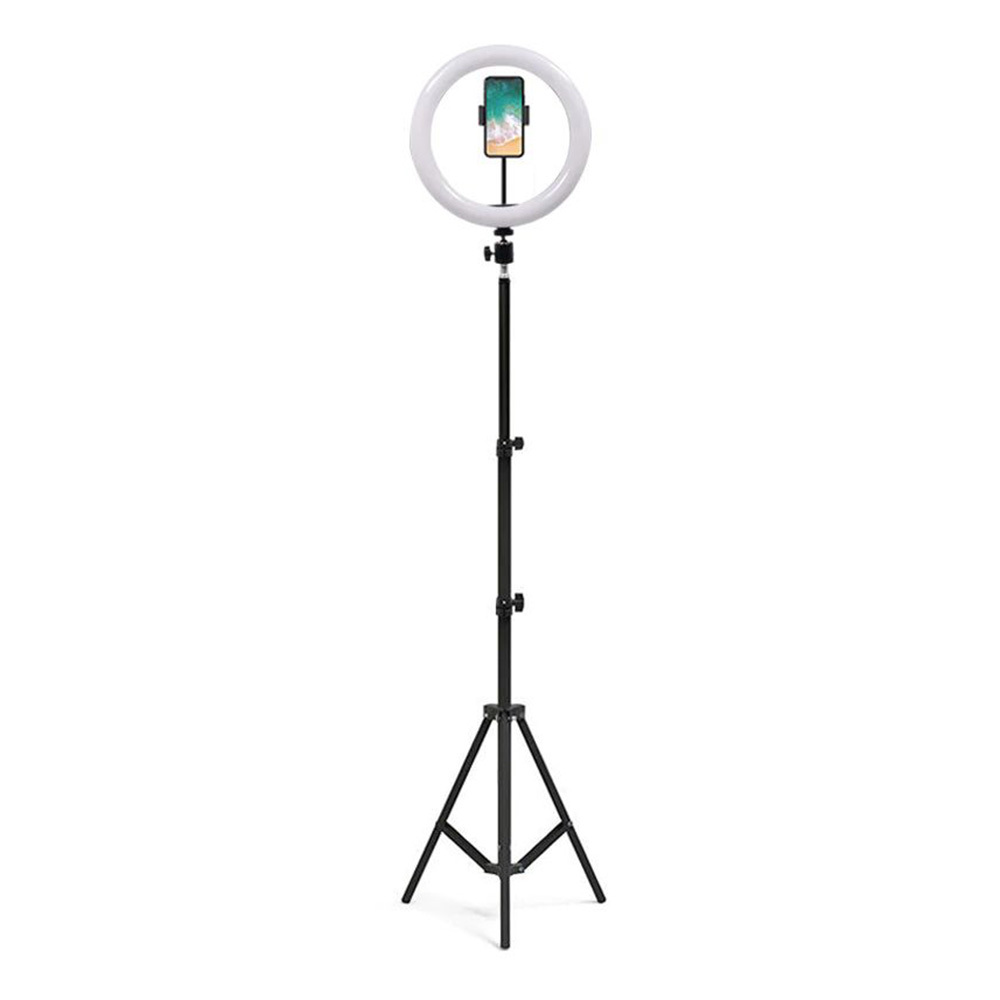 Pastāvīgās Dienas Gaismas Riņķa Lampas 26cm Komplekts ar Statīvu 1,6m + Bezvadu Bluetooth Pults | Tripod Mount...