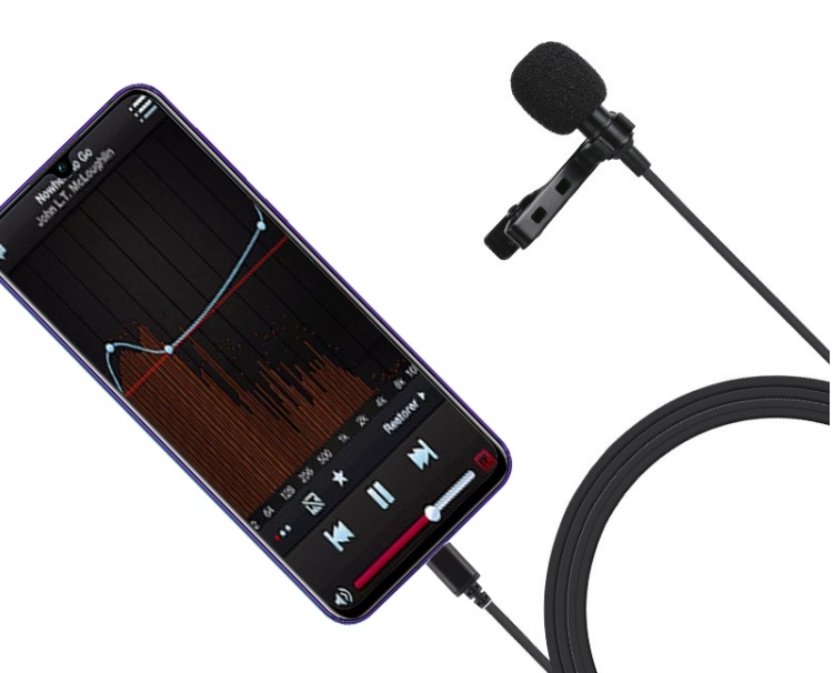 Puluz Jack USB Type-C Lavalier Wired Condenser Recording Microphone, 1.5m | Микрофон для Телефона...
