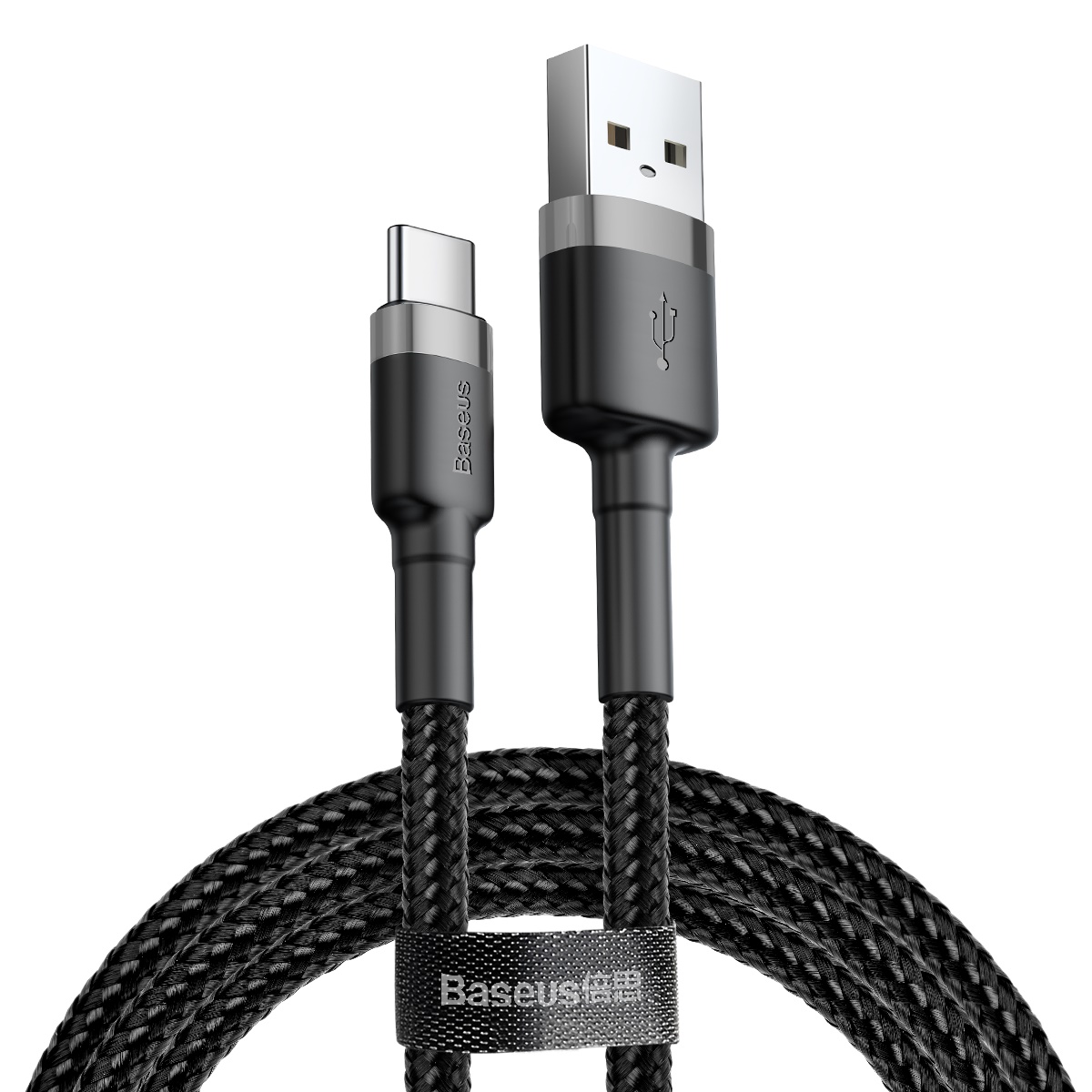 Baseus Cafule USB to USB Type C Data Charging Cable 3A, 0.5 m, Black + Gray | Lādētājvads Datu Pārraides Kabelis