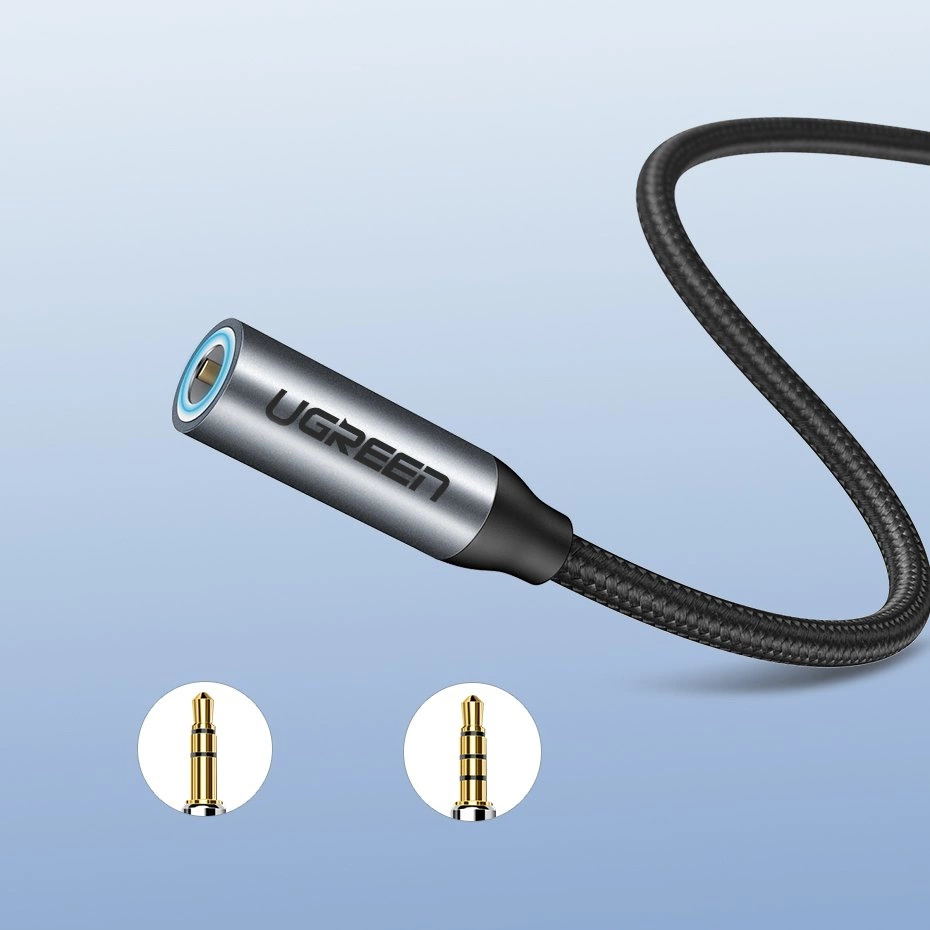 UGREEN USB-C на 3,5 мм AUX MiniJack Кабель-Переходник, Черный | USB-C to 3.5 mm Female Adapter