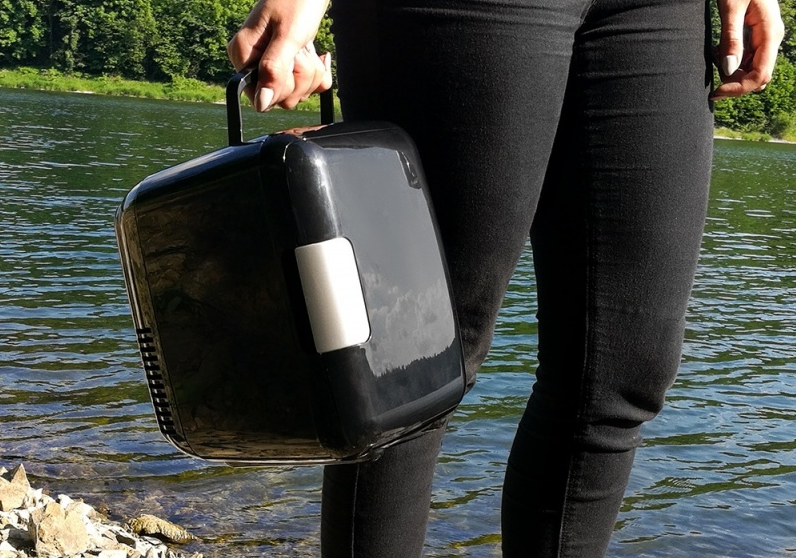 Piknika Pludmales Automašīnas Mini Ledusskapis Dzesēšanas Kārba Kaste 220V/12V, 4L, Melns | Picnic Beach Cooling...
