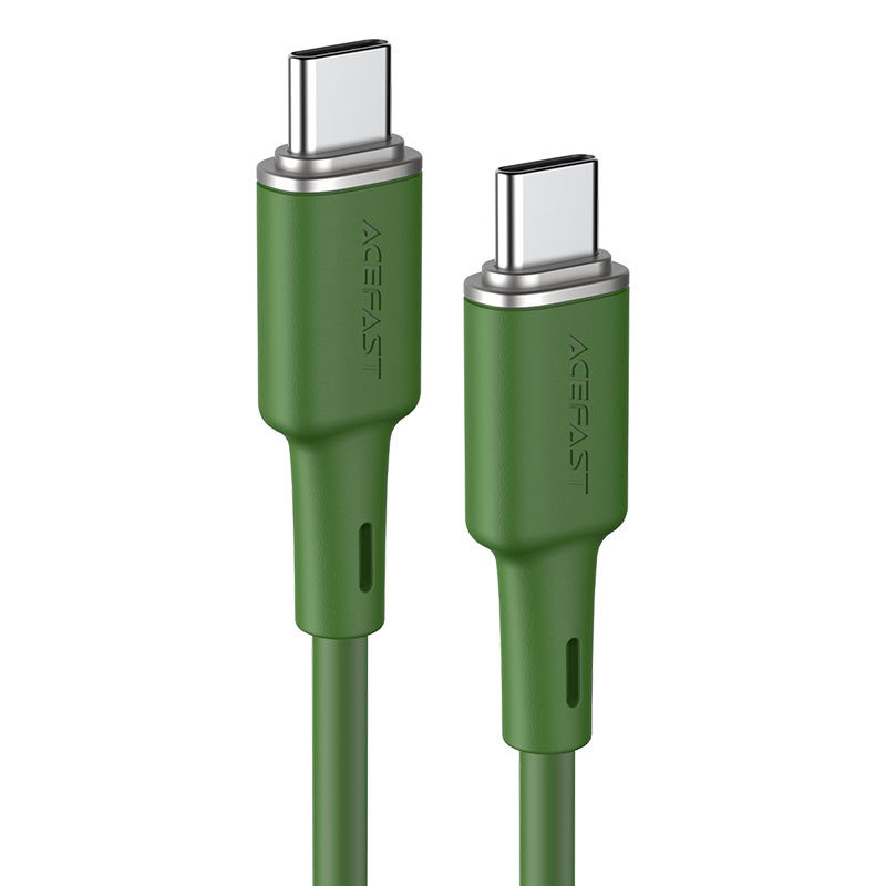 Acefast USB Type C to USB Type C Data Charging Cable 60W, 1.2m, Green | Lādētājvads Datu Pārraides Kabelis