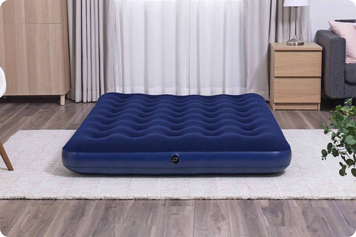 Bestway 67004 Double Air Mattress 203x183x22 cm, Navy Blue