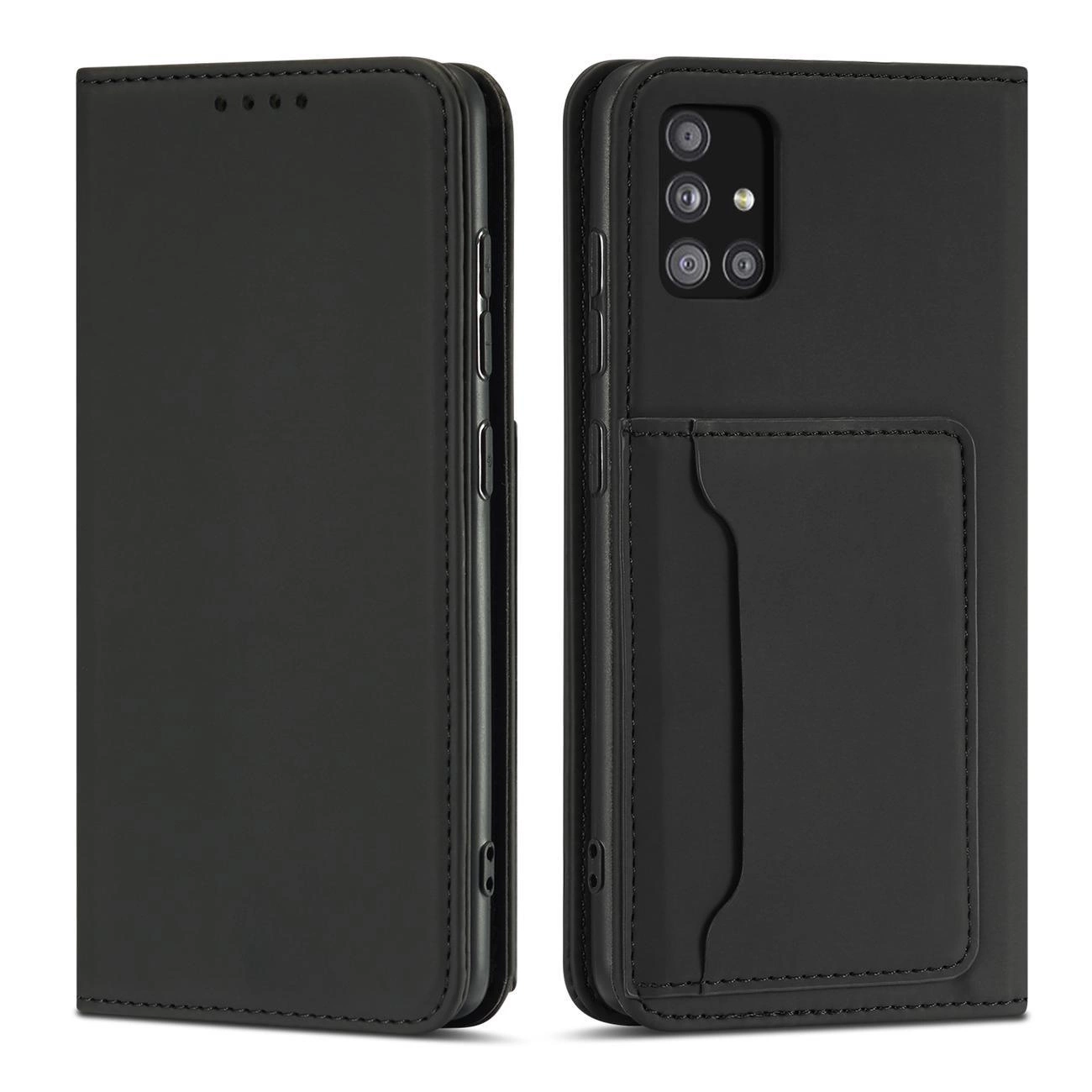 Samsung Galaxy A52 (SM-A525F/DS) / A52s (SM-A528B) Magnet Card Pouch Wallet Book Case Cover, Black | Telefona Vāciņš...