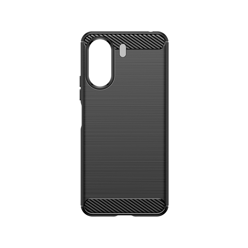 Carbon Case Silicone Cover for Xiaomi Redmi 13C, Black