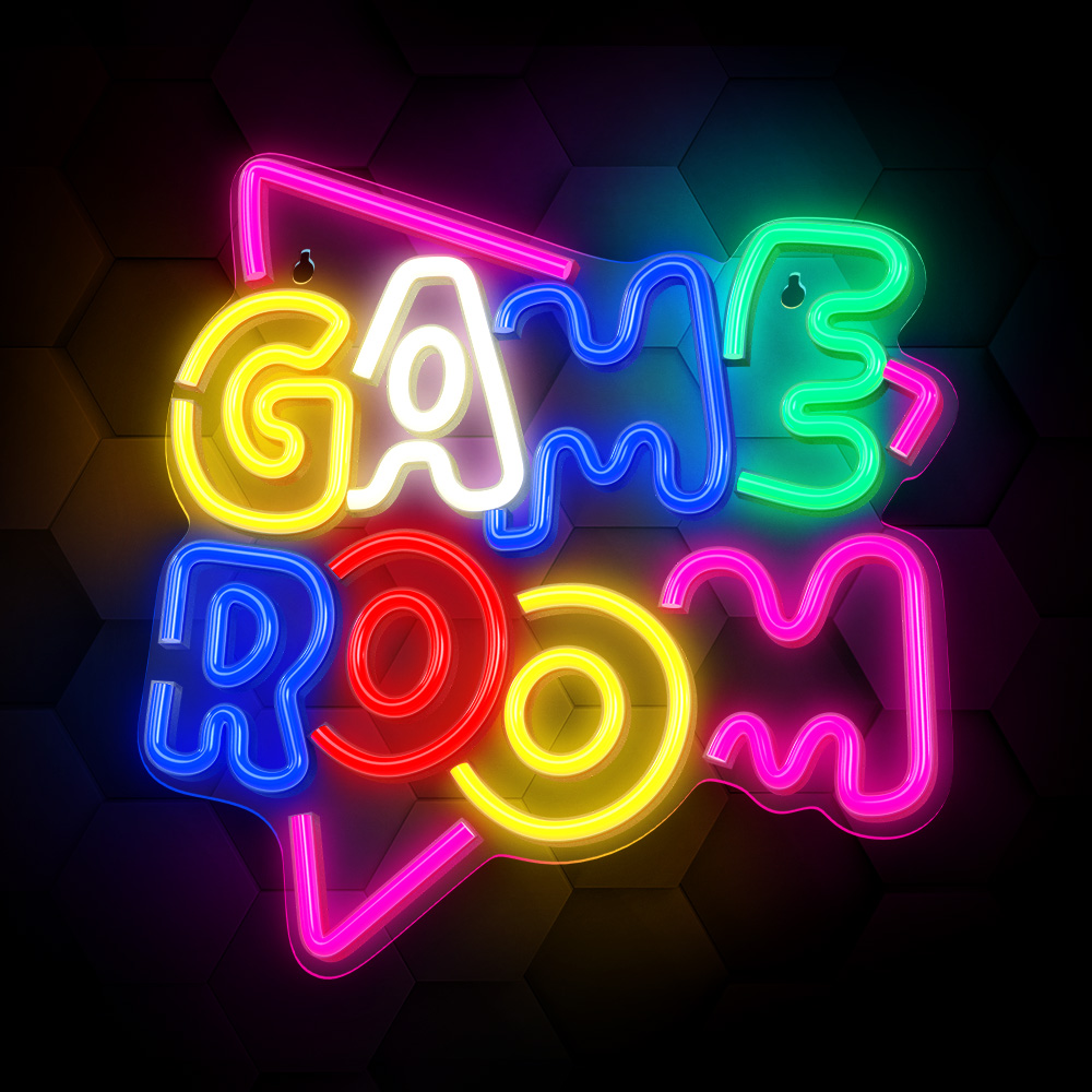 Neolia GAME ROOM daudzkrāsains LED neons uz organiskā stikla