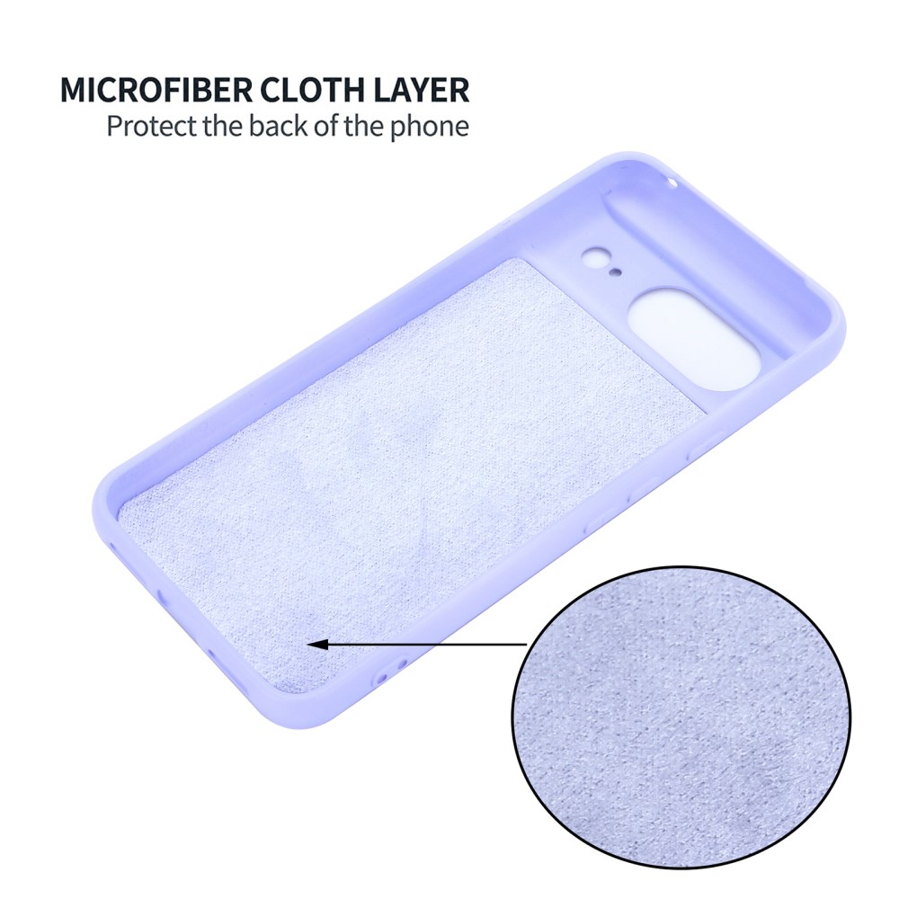 Google Pixel 8 Soft Liquid Silicone Anti-Scratch Protective Case Cover, Purple | Telefona Vāciņš Maciņš Apvalks... (0)