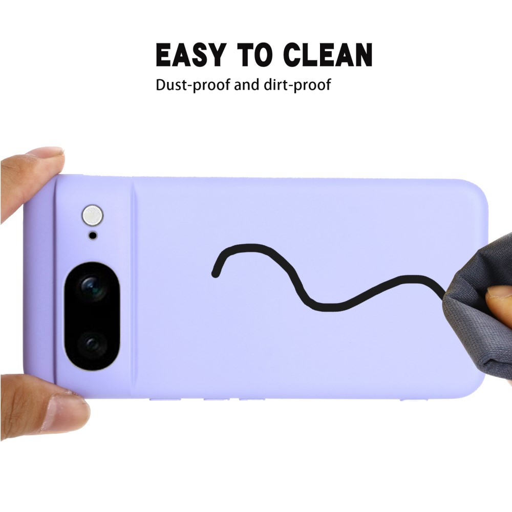 Google Pixel 8 Soft Liquid Silicone Anti-Scratch Protective Case Cover, Purple | Telefona Vāciņš Maciņš Apvalks... (1)