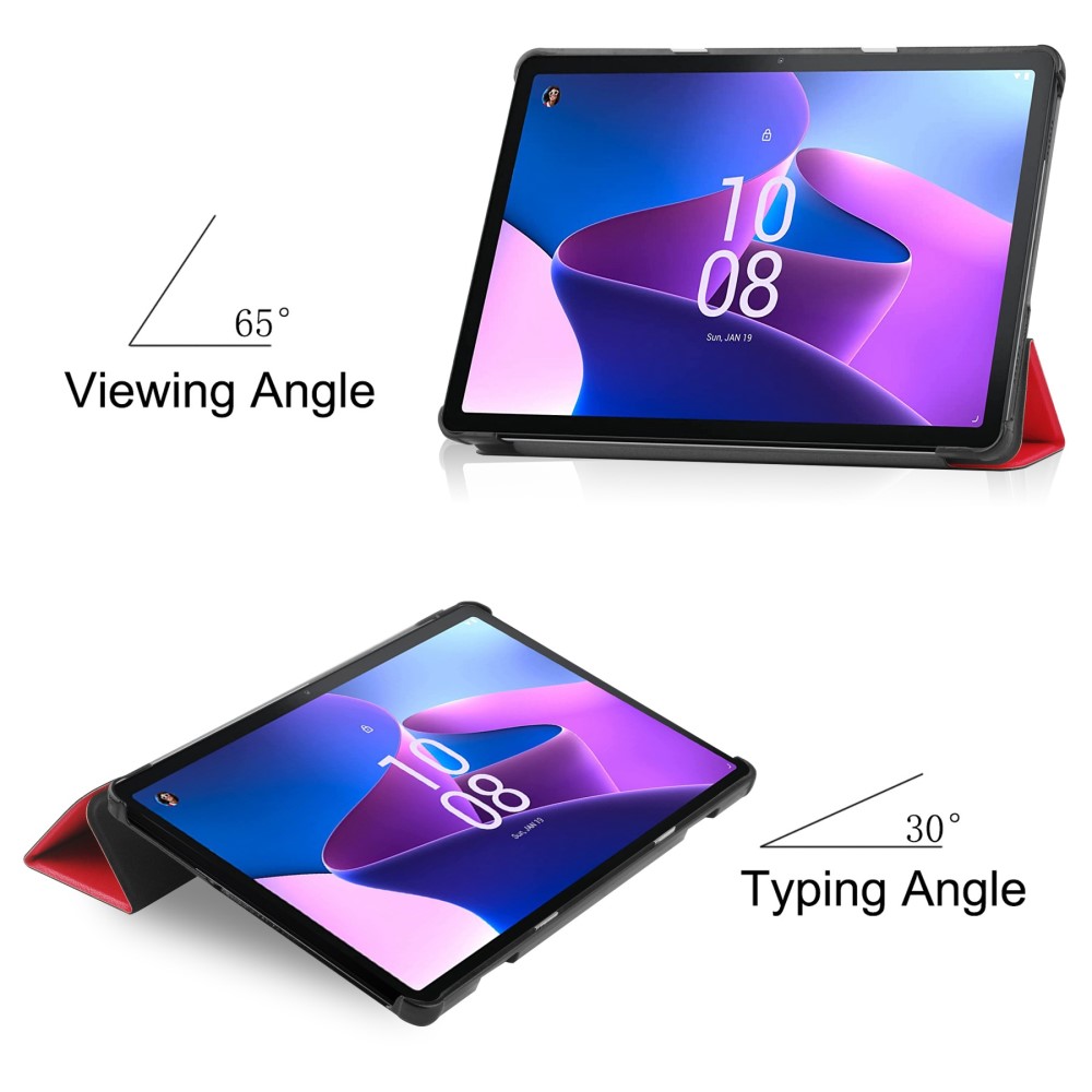 Lenovo Tab M10 (3rd Gen) (TB-328FU) Trifold Stand PU Leather Hard Protective Cover Case, Red | Planšetes Vāciņš... (1)