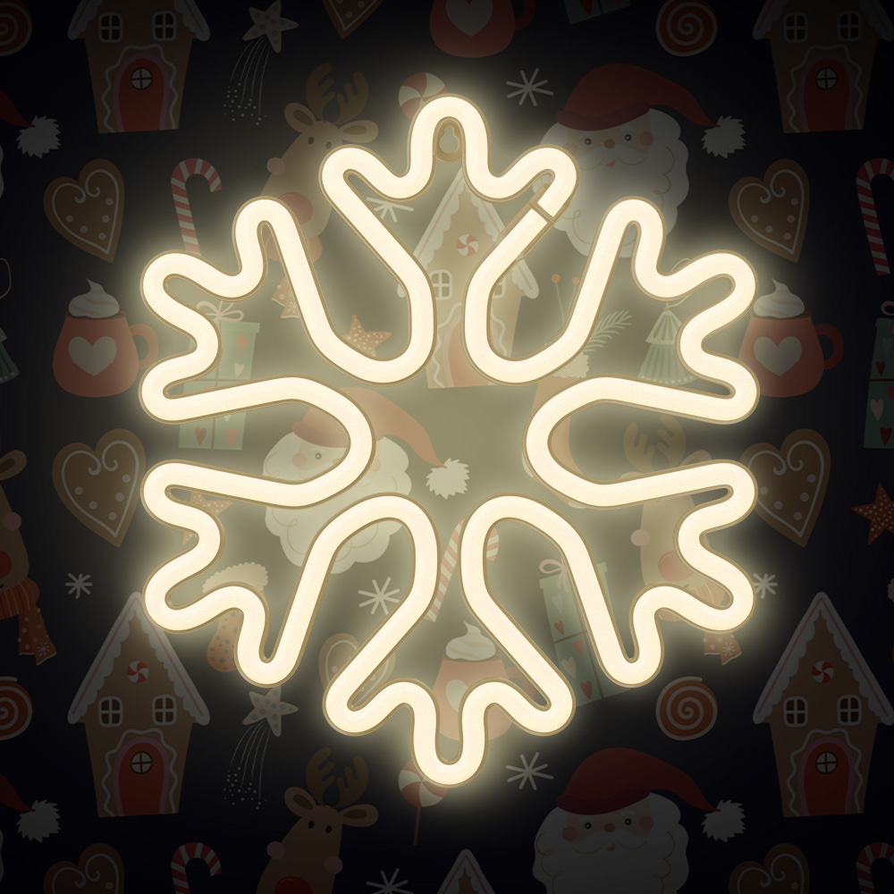 Forever Neon Декоративная Светодиодная Лампа Рисунок Освещение, Snowflake...