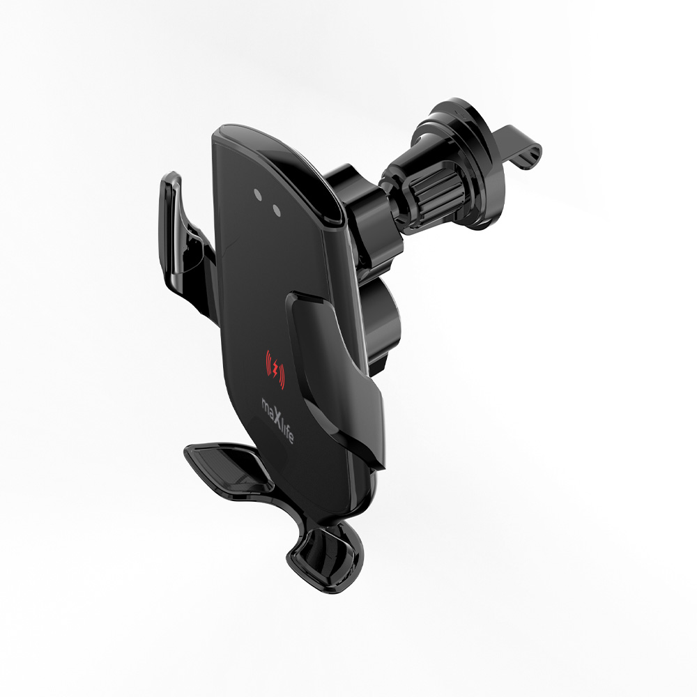 Maxlife MXCH-08 Automatic Car Phone Holder with Wireless Charger 15W, Black