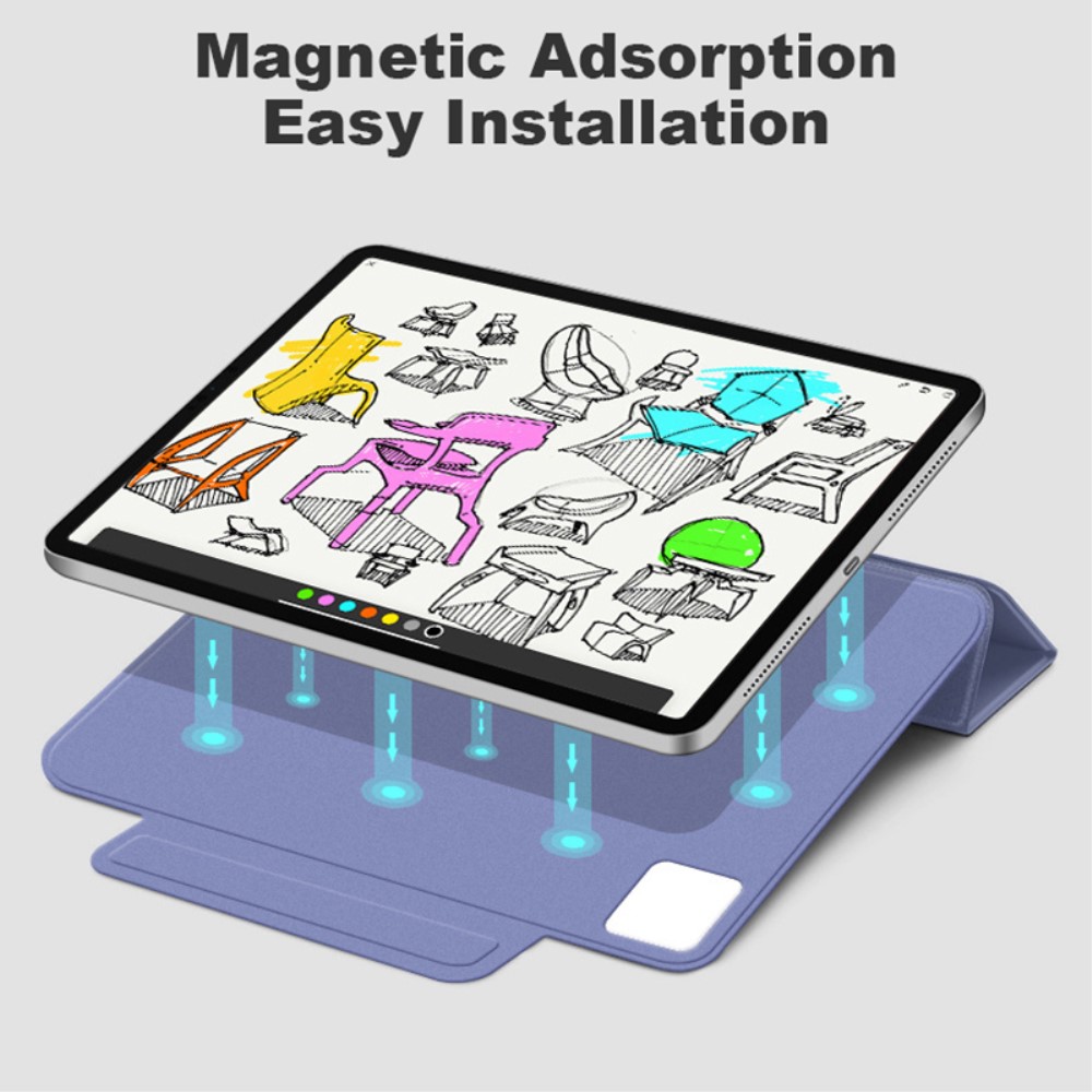 Apple iPad Pro 13'' (2024) (A2926 A2925) Nappa Texture Tri-Fold Book Case Cover, Pink | Planšetes Vāciņš Maciņš... (0)