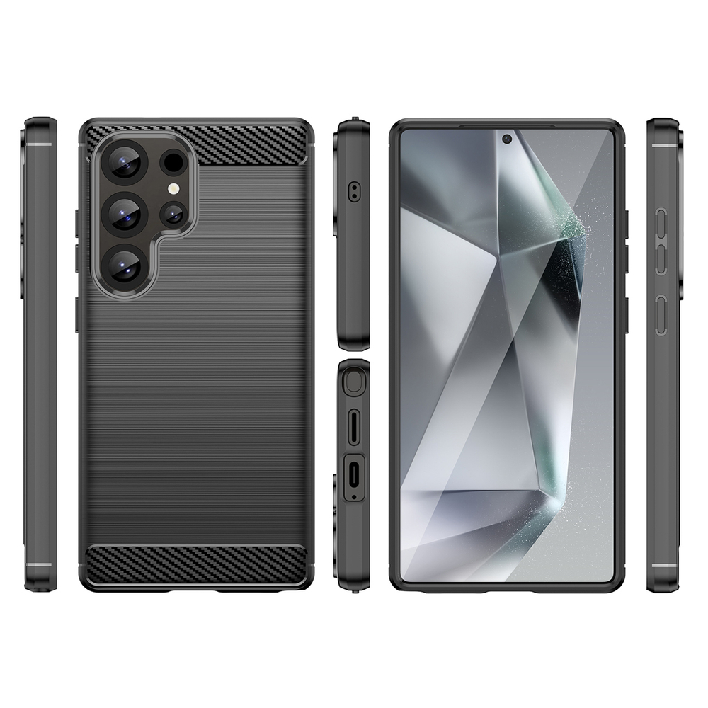 Samsung Galaxy S25 Ultra ( SM-S938 ) Carbon Flexible Cover TPU Case, Black