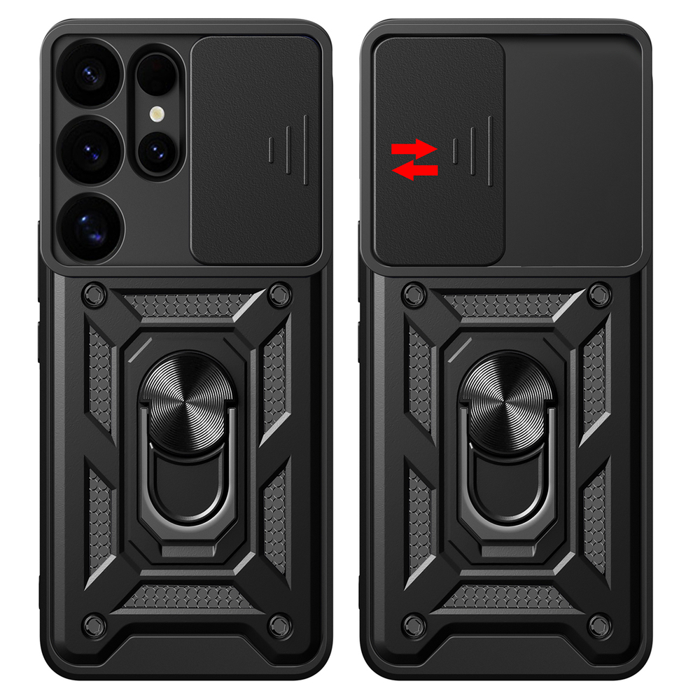 Samsung Galaxy S25 Ultra ( SM-S938 ) Armor Guard TPU Hybrid Camshield Case Cover, Black