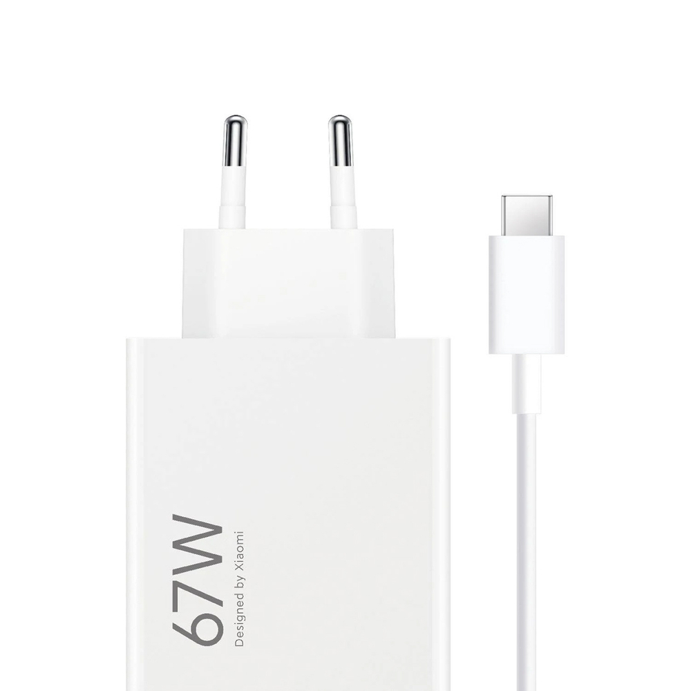 Xiaomi Wall Charger 67W USB + Charging Data Cable ( USB to Type C ), White