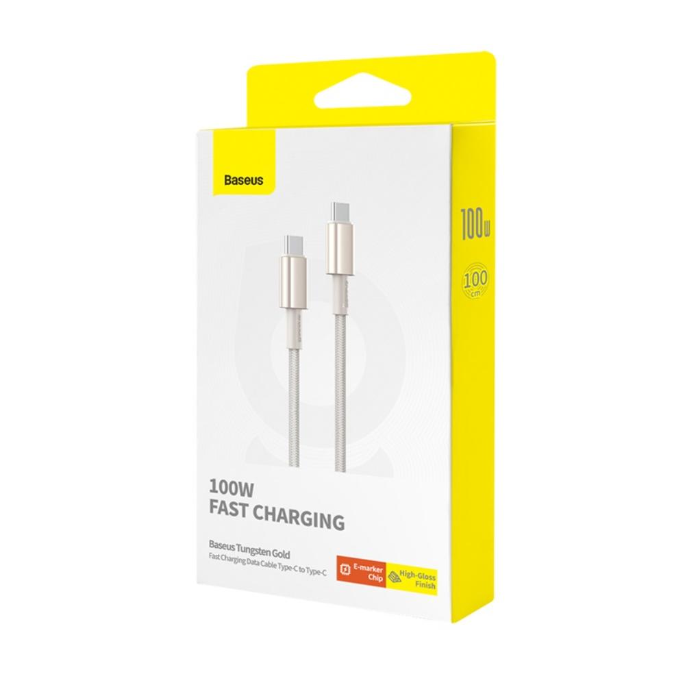 Baseus Tungsten USB Type C to USB Type C Data Charging Cable 100W, 2m, Gold | Провод для Зарядки...