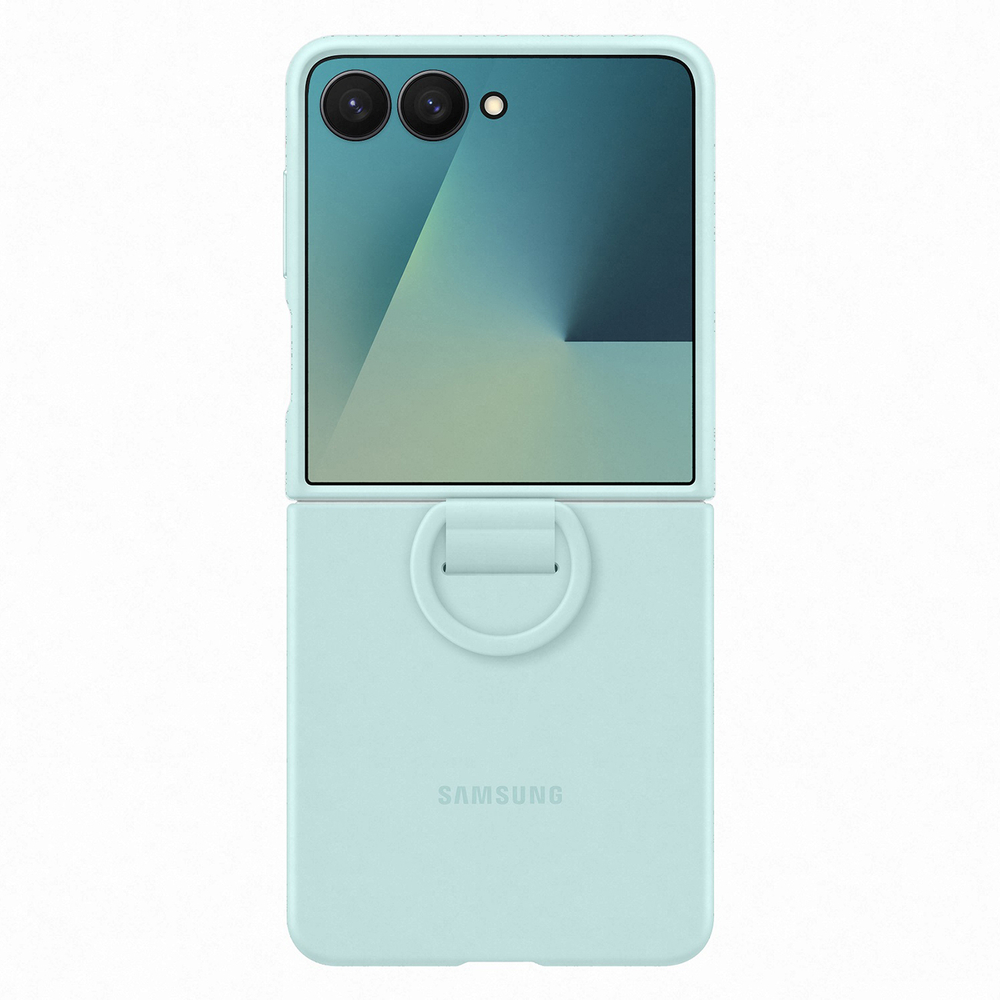 Samsung Galaxy Z Flip 7 (SM-F766B/DS) Original Silicon Case Cover with Ring, Light Blue (EF-PF766TMEGWW) | Чехол...