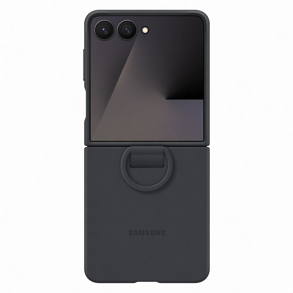 Samsung Galaxy Z Flip 7 (SM-F766B/DS) Original Silicon Case Cover with Ring, Black (EF-PF766TBEGWW) | Чехол...