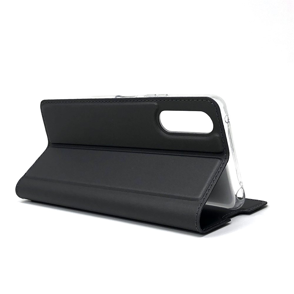 Sony Xperia 10 II Magnetic Leather Case Cover Card Holder, Black | Telefona Vāciņš Maciņš Apvalks Grāmatiņa (2)