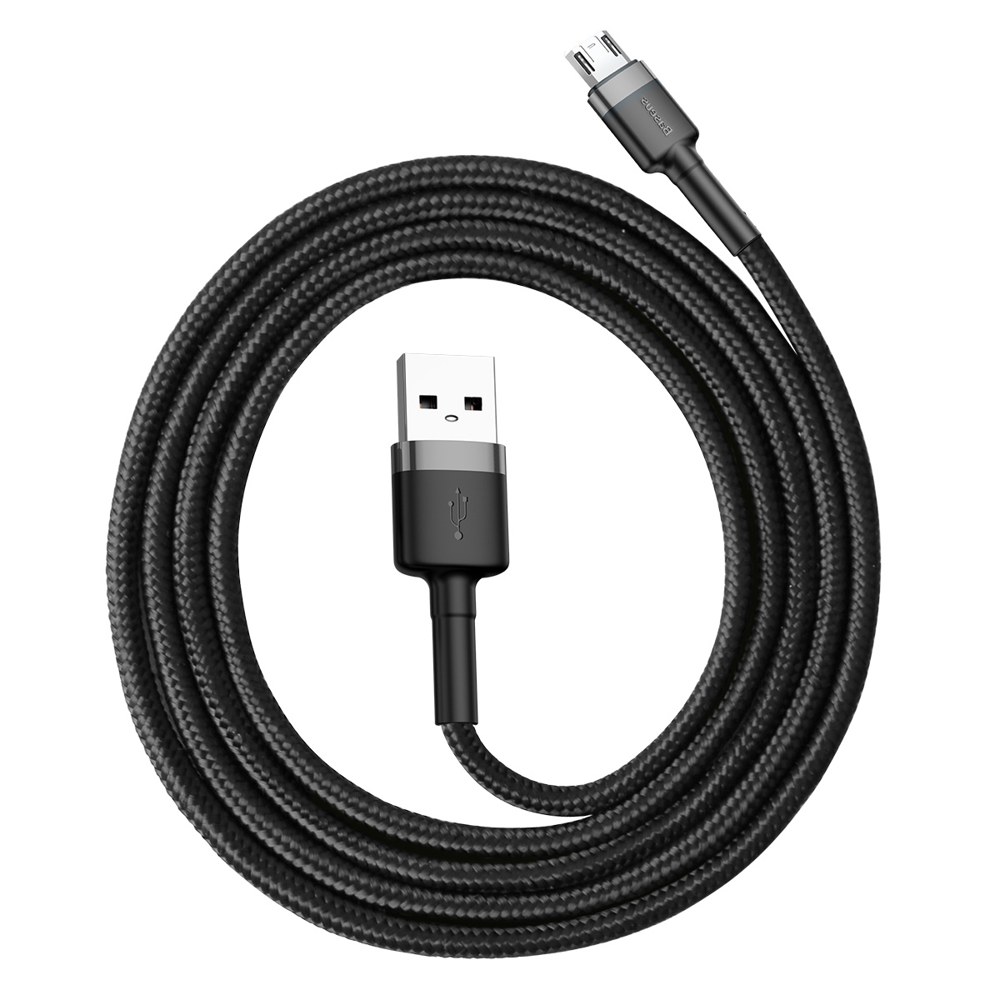 Кабель Baseus Cafule USB-A / micro USB 2.4A 1м, черно-серый