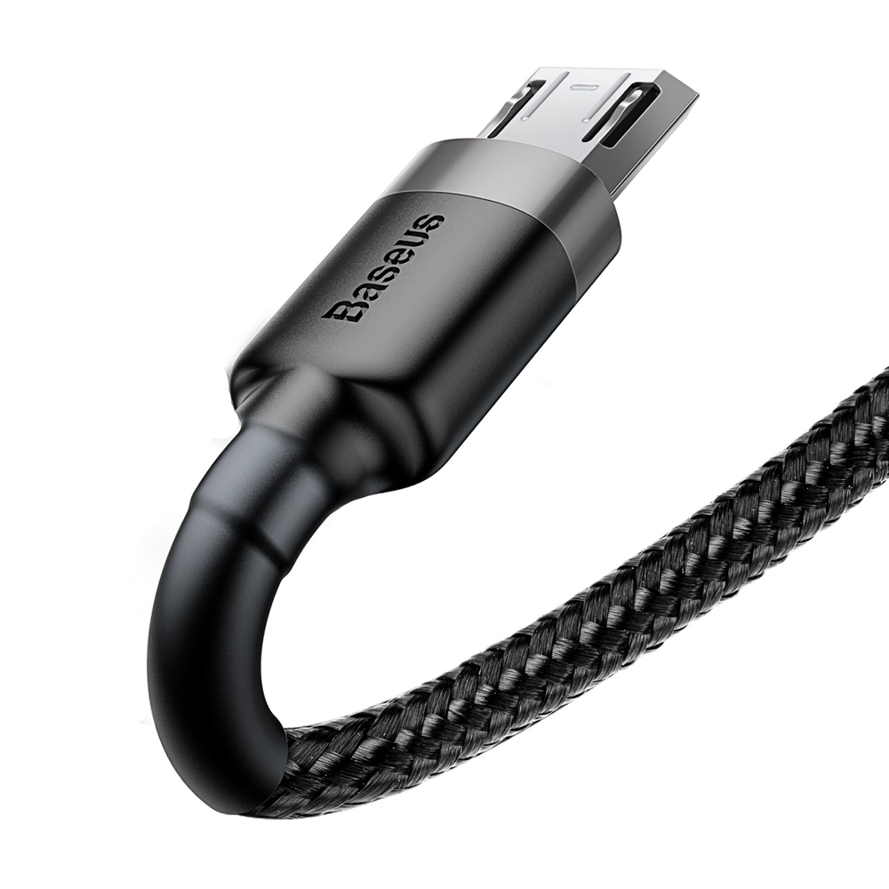 Кабель Baseus Cafule USB-A / micro USB 2.4A 1м, черно-серый