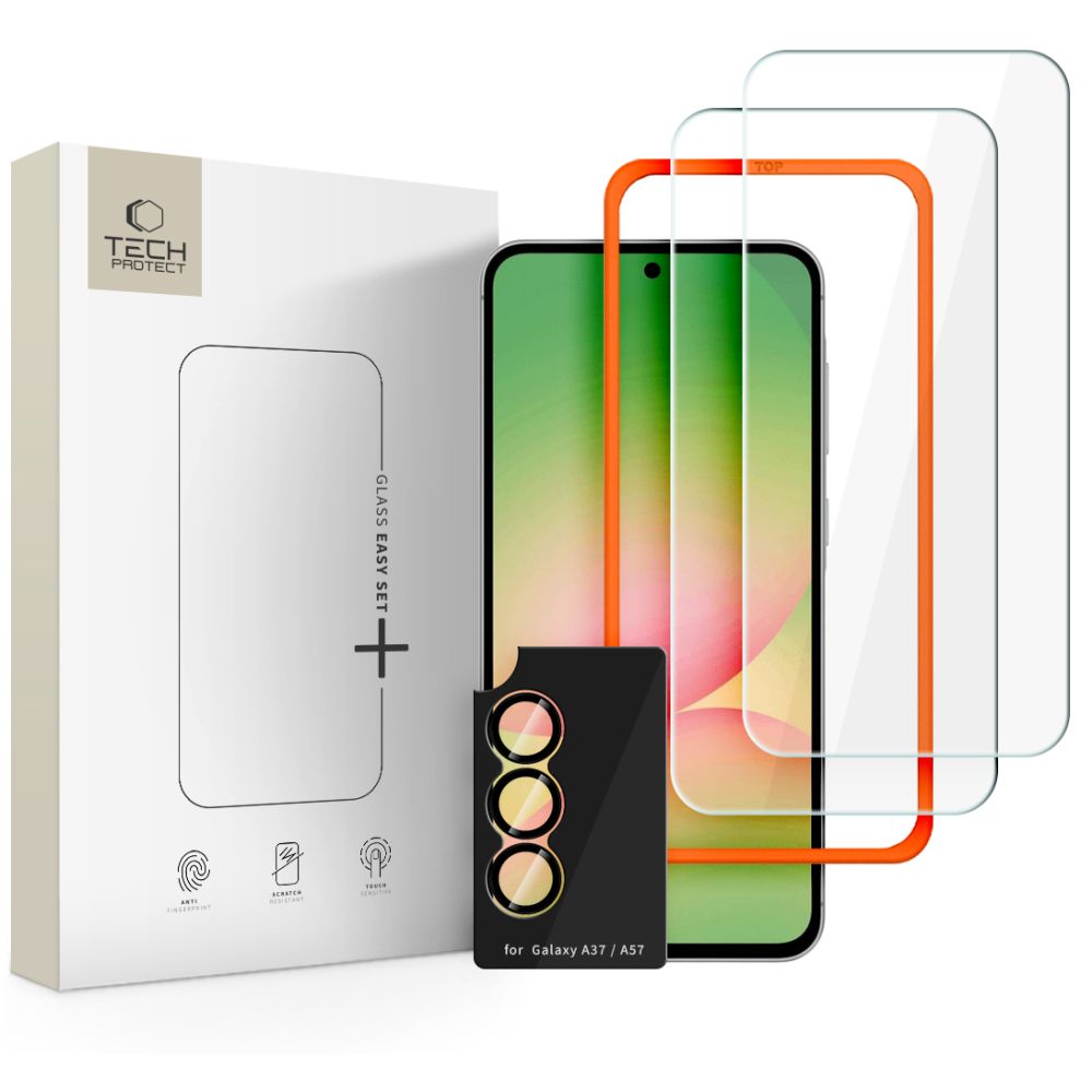 Комплект защитных стекол Tech-Protect Easy Set+ для Samsung Galaxy A57 5G (3 шт.)
