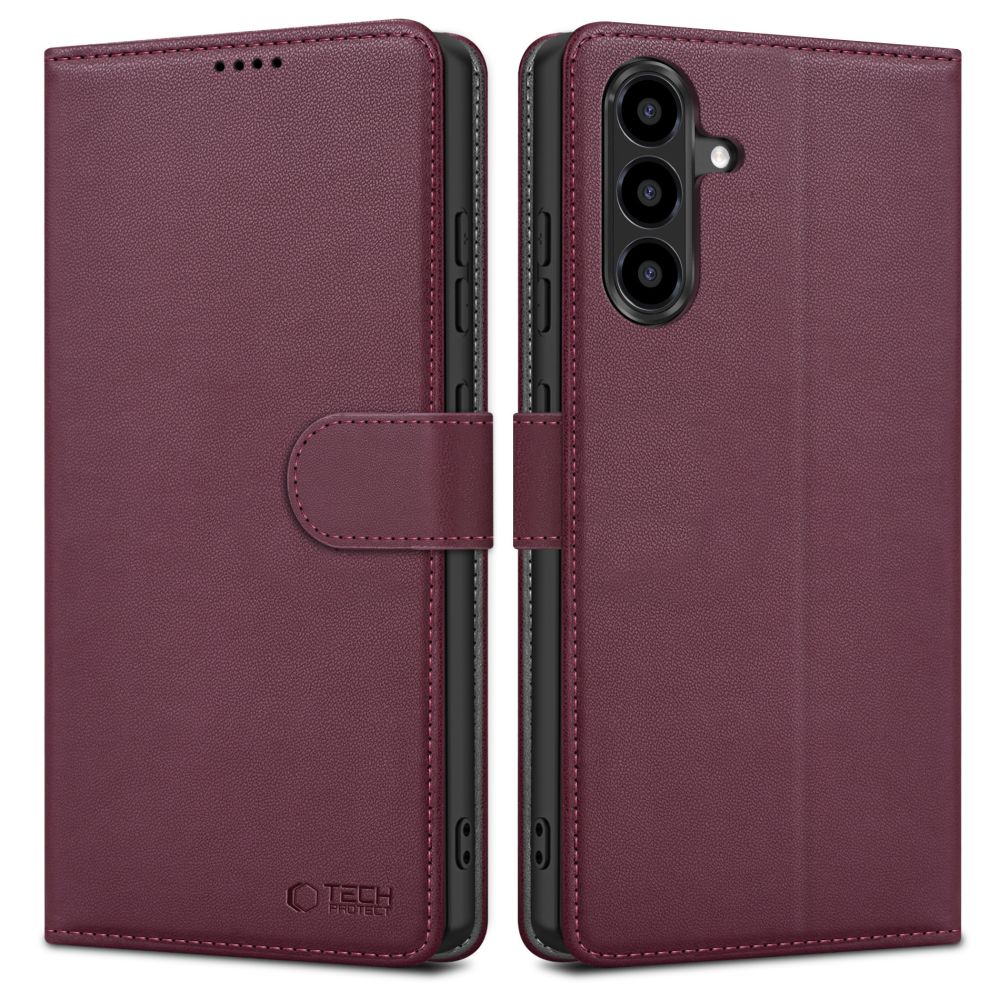 Samsung Galaxy A57 (SM-A576B/DS) Tech-Protect Wallet Book Case Cover, Burgundy