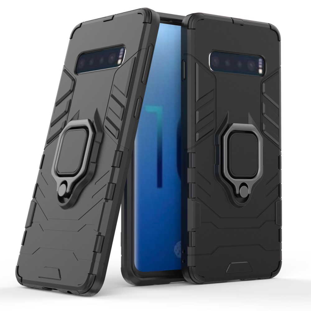 Samsung Galaxy S10 (G973F) Finger Ring TPU Case - Black / Telefona vāciņš ar gredzenu, Melns
