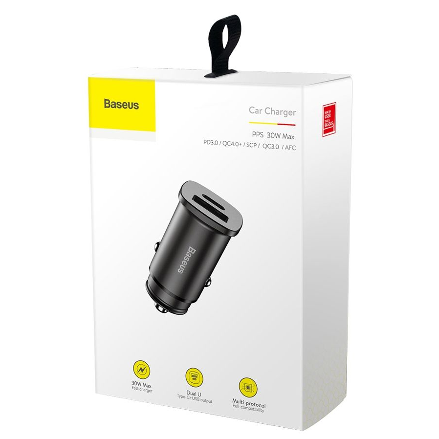 30W Baseus car charger PPS Multi Charging, Black | Автомобильное зарядное устройство,...