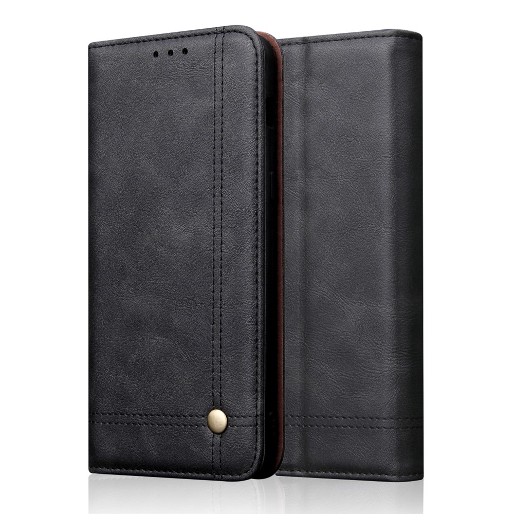 Vintage Leather Stand Case for Sony Xperia 10 Plus - Black– vāks maks