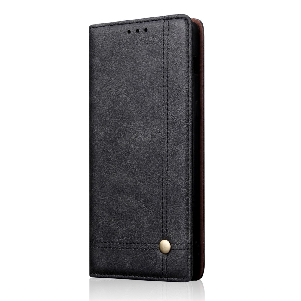 Vintage Leather Stand Case for Sony Xperia 10 Plus - Black– vāks maks (4)