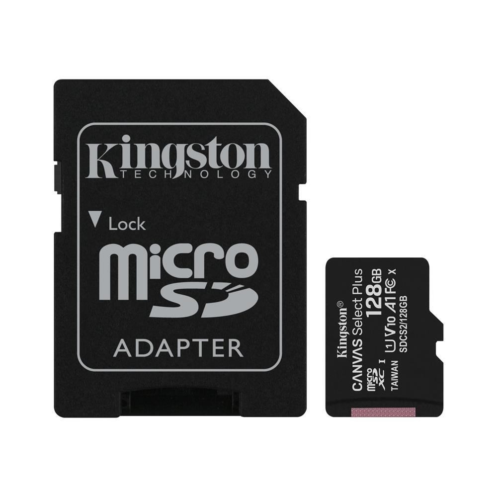 Kingston Canvas Select Plus Gen3 128GB microSD Memory Card (UHS-I 150 MB/s read) + Adapter | Карта Памяти