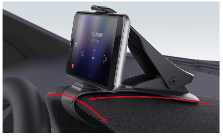 Car Dashboard Phone Holder with Clip, Black