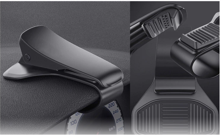 Car Dashboard Phone Holder with Clip, Black