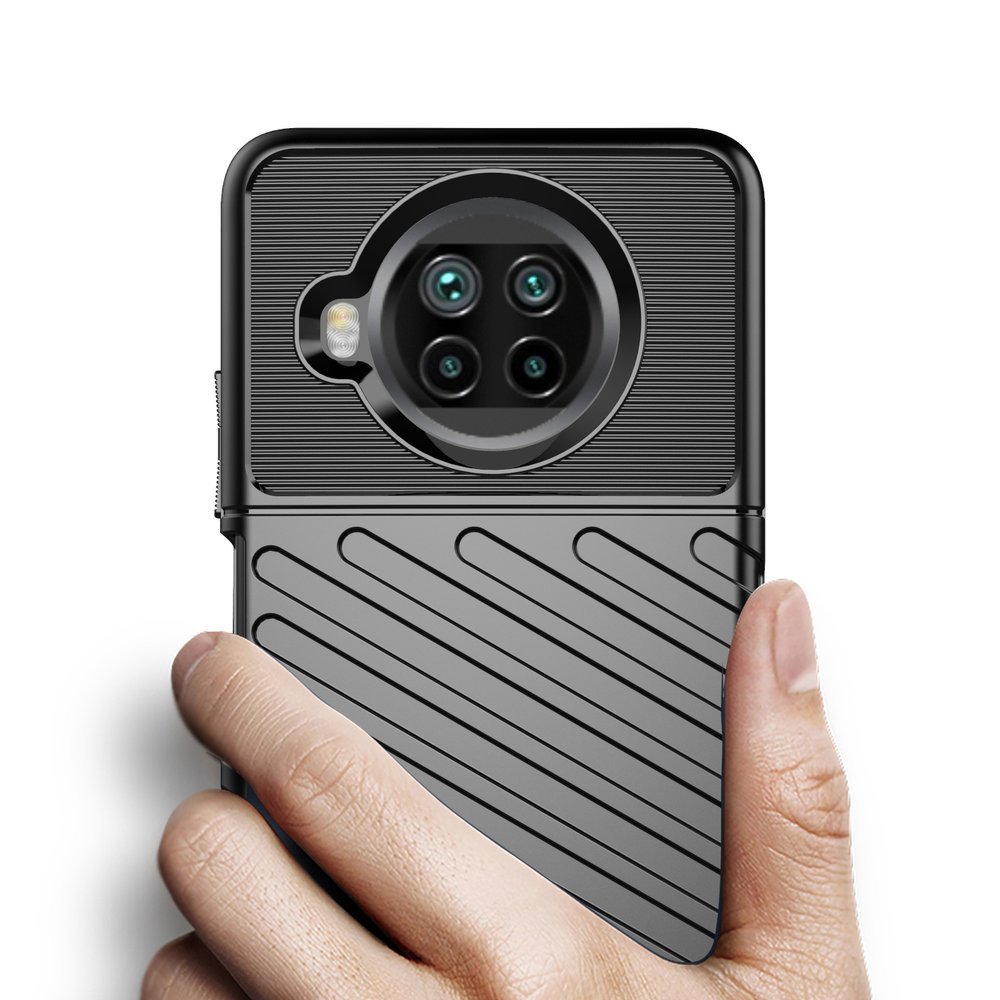 Xiaomi Mi 10T Lite Thunder Series Twill Texture TPU Mobile Phone Cover Case, Black | Vāks Maciņš Maks Apvalks (1)