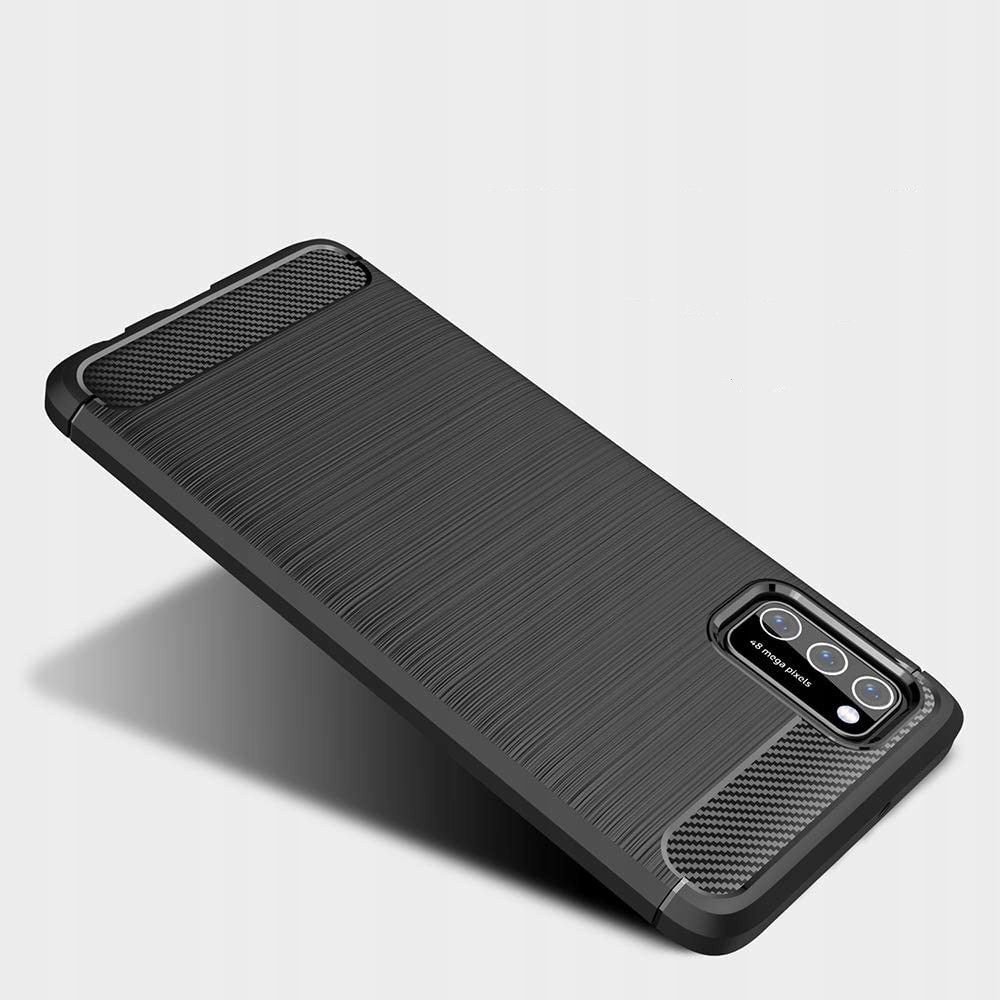 Xiaomi Poco M3 Carbon Fiber Pattern Brushed TPU Case Cover, Black | Telefona Vāciņš Apvalks Bamperis (0)