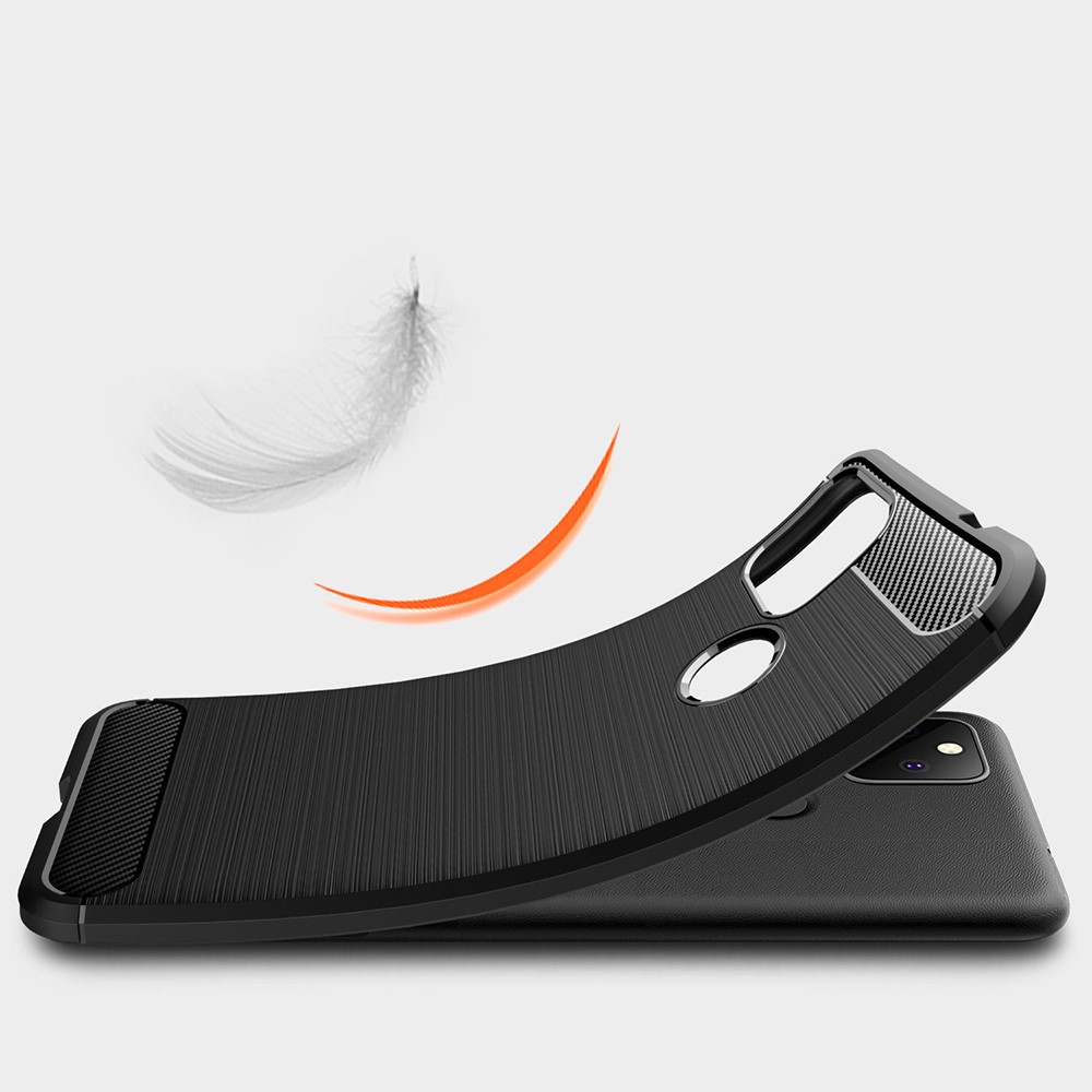 Google Pixel 5a 5G Carbon Flexible Cover TPU Case, Black (3)