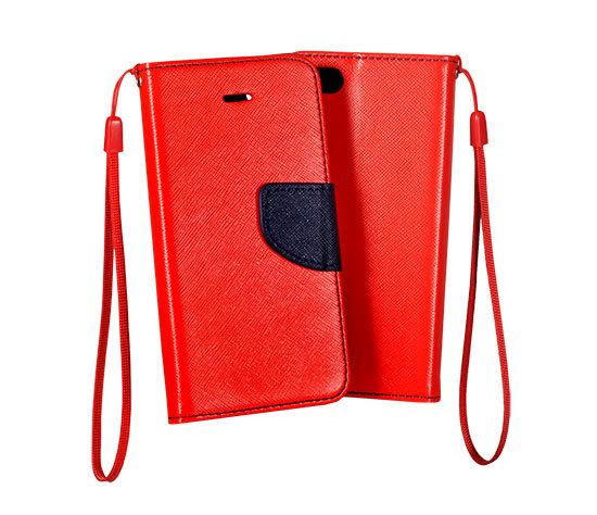 Huawei P20 lite 2018 (ANE-LX1, ANE-LX2J) Fancy TPU Book Case Cover Stand, Red / Navy | Telefona Maciņš Vāciņš Apvalks Grāmatiņa