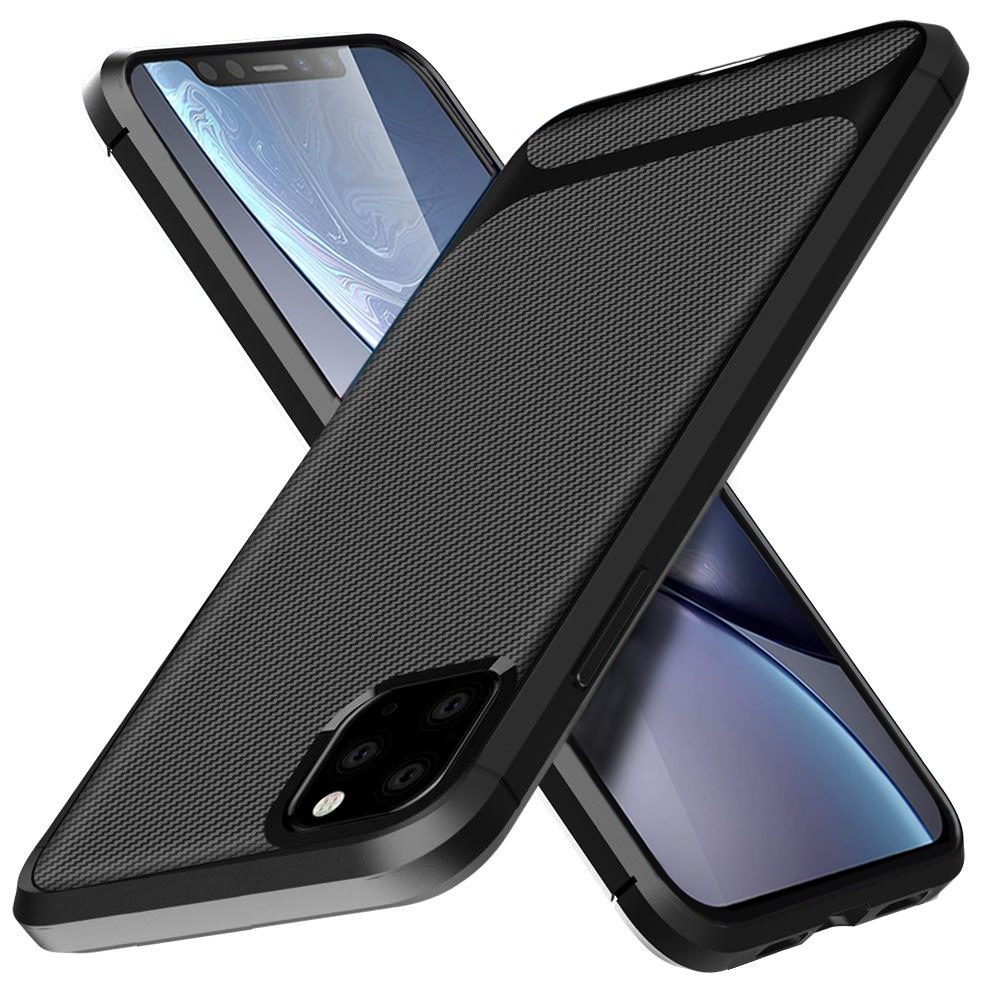 Huawei P40 Lite E Carbon Protect Case Cover, Black | Telefona Vāciņš Maciņš Bampers Apvalks
